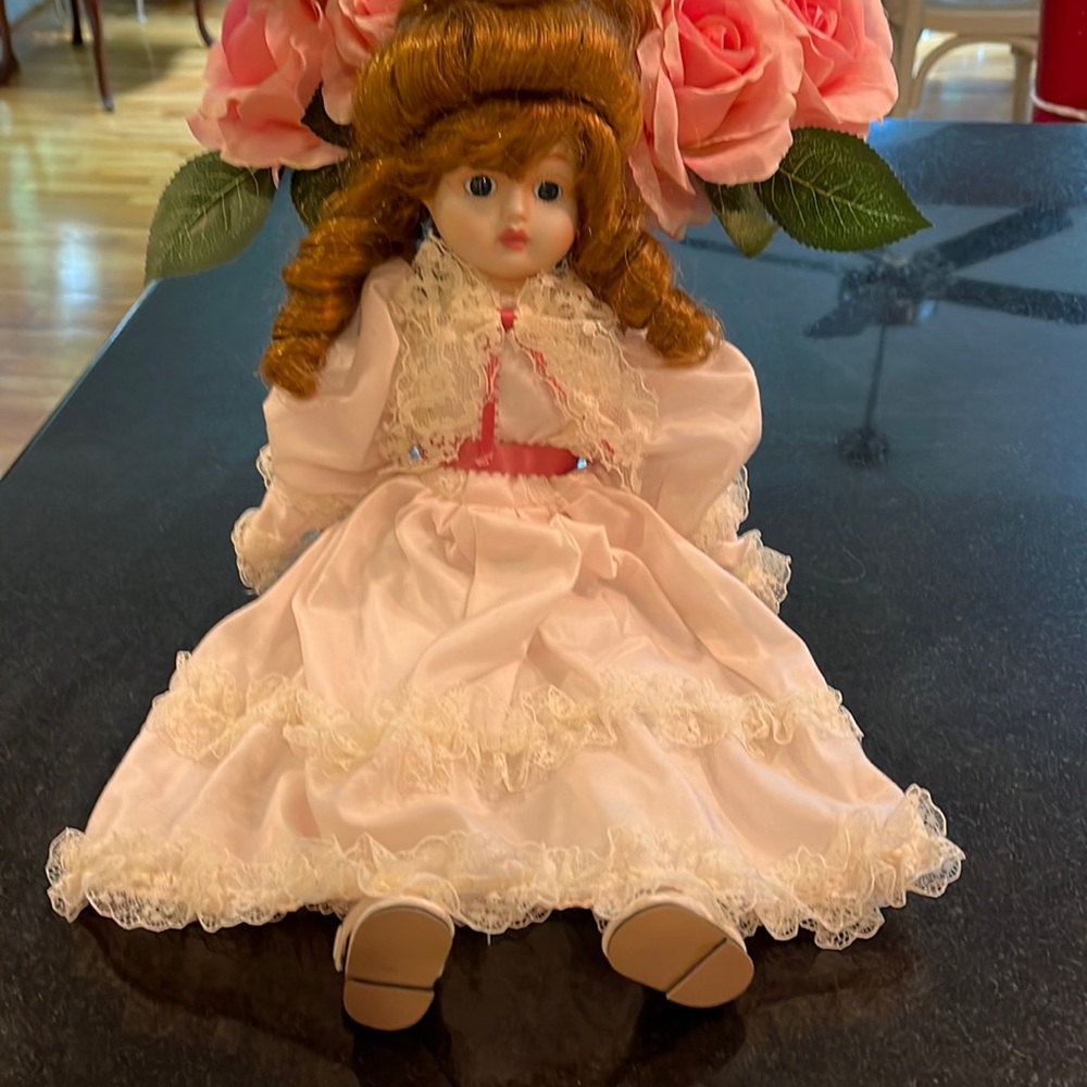 Porcelain Vintage Doll 16" - Beautiful